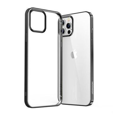 Joyroom Clear Serie: Dünnes Hülle mit Metallrahmen für iPhone 12 Pro Max, Schwar