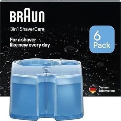 Braun 3-in-1 ShaverCare Reinigungs-Kartuschen für Reinigungsstationen, 6er Pack