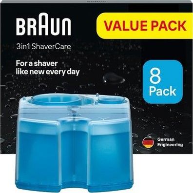 Braun 3-in-1 ShaverCare Reinigungs-Kartuschen für Reinigungsstationen – 8er Pack