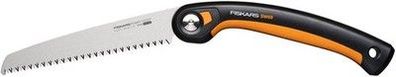 Fiskars Plus Klapp-Säge, Für dicke Stämme & Äste, 3 Schneidpositionen, Scharf