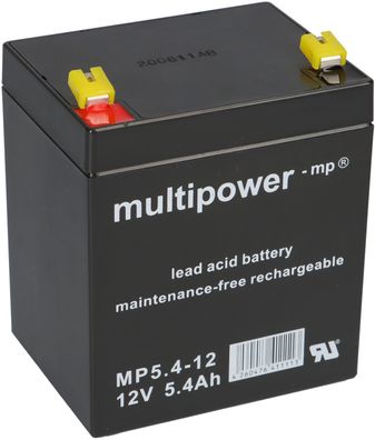 Multipower MP5,4-12 AGM Bleiakku 12V 5,4Ah – F4,8 mm