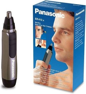 Panasonic Nasen-/Ohren-Haarschneider ER-412 mit Batteriebetrieb, Rasierer