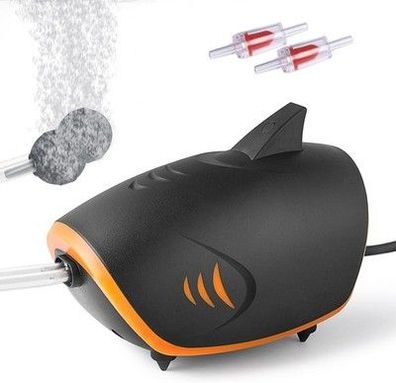 FEDOUR 4W Mächtig Aquarium Luftpumpe, 2-Ausgänge leise Aquarium Sauerstoffpumpe