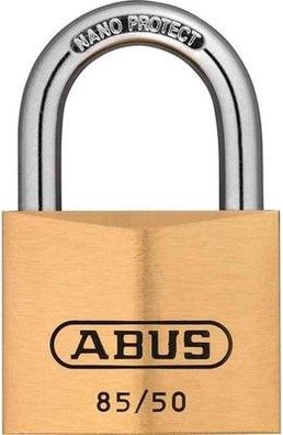 ABUS Vorhängeschloss Messing 85/50 - für Kellertüren, Schuppen, Messing, Schloss