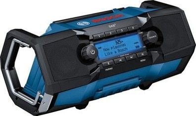 Bosch Professional 18V System Akku Baustellen-Radio GPB 18V-2 SC, DAB+ FM & AUX