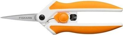 Fiskars Softgrip Stoffschere, Mit Mikro-Tip, Länge: 15cm Rostfreie Garten Schere