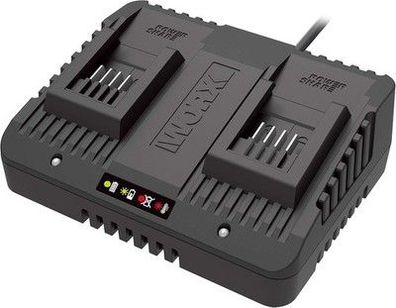 Original WORX WA3772 Dual-Ladegerät - Aufladen von 2X WORX 20V 2,0 Ah Akkus
