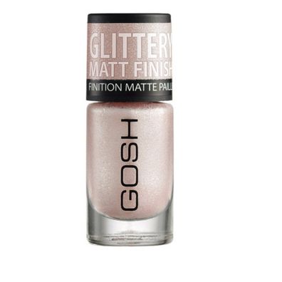 Gosh, Glittery, Matt Finish, Nagellack, 06, Soft Pink, 8 ml