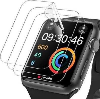 3x JETech Schutzfolie für Apple Watch Series 3/2/1 38 mm, Flexibler TPU Folie