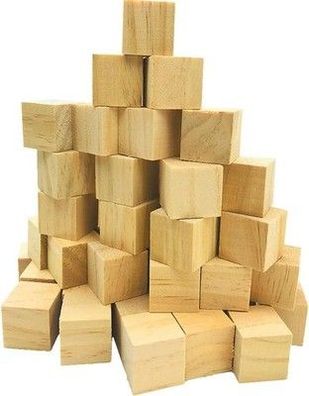 Fycooler 70 Stück Holzwürfel 2x2cm Bastelwürfel, Natürlich Unfertige Holzblöcke