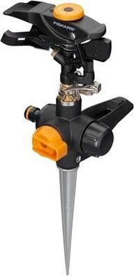 Fiskars Pulsierender Sprinkler mit Erdspieß, Mit On/Off-Ventil, Universalgröße
