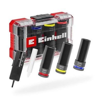 Original Einhell Impact Stecknuss-Set 5-tlg. (3x 80-mm-Stecknüsse, CrMo-Stahl)