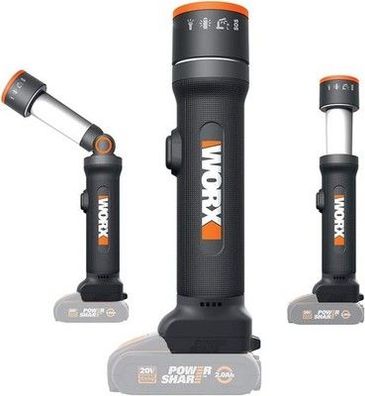 WORX WX027.9 LED Lampe 4-in-1 aufladbare Multifunktions-Lampe 20V - 120-510Lumen