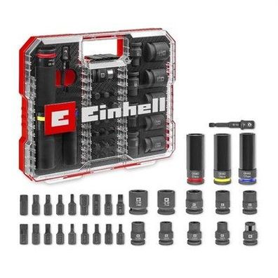 Original Einhell Impact Stecknuss-Set 32-tlg. 18x 30-mm-Kraftbits, 9x Stecknüsse