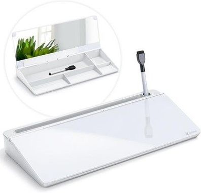 Varhomax Schreibtisch-Whiteboard aus Glas mit integriertem Spiegel Zuhause
