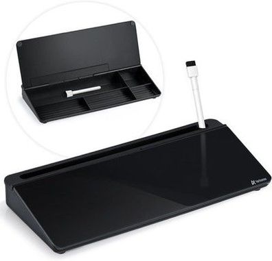 Varhomax Schreibtisch Organizer, Desktop Whiteboard Glas Schwarz Abwischbar