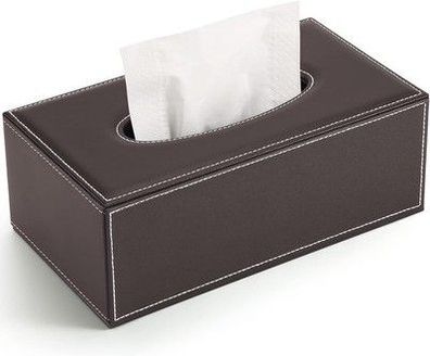 Kingfom PU Leder Kosmetiktücher Box Taschentuchbox Tissue Box in Braun, Tücher