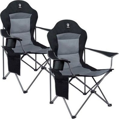 EVER Advanced 2x Luxus Camping-Stuhl Faltbar 160 KG Belastbar (56T x 88B x 109H)