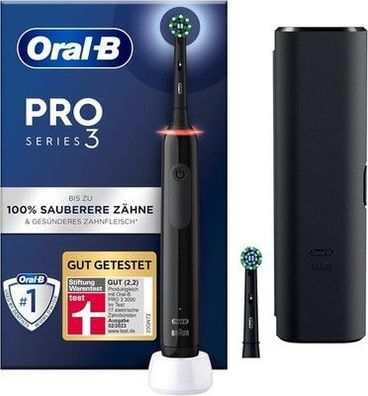 Oral-B PRO 3 3500 Elektrische Zahnbürste inkl. 2 Aufsteckbürsten, 1 Reise-Etui