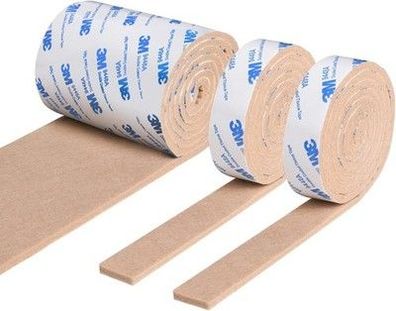 Vicloon Filzgleiter Selbstklebend 3 Rollen Filz (120 x 10cm/ 120 x 2cm) Streifen