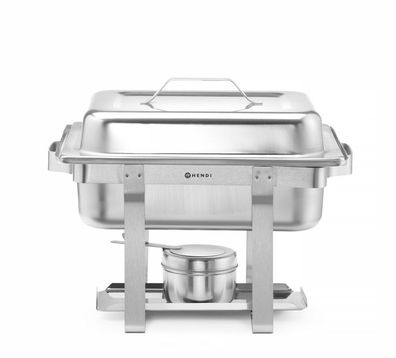 HENDI Chafing Dish 1/2 Gastronorm Edelstahl 4,5L mit Deckel 385x295x310 mm