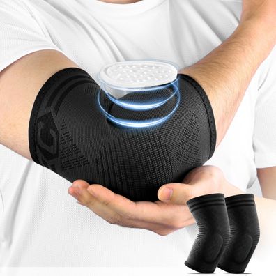 Cambivo Ellenbogenbandage 2er Pack mit Riemen und Gel-Polster fér Tennisarm