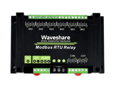 Waveshare Industrie Modbus RTU Relais-Modul 8-Kanal RS485 Isolationsschutz