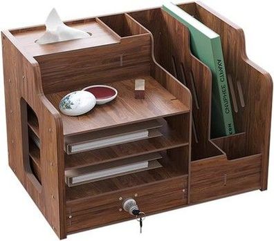 Hggzeg Schreibtisch-Organizer aus Holz, große Kapazität, Aktenregal, A4-Papier