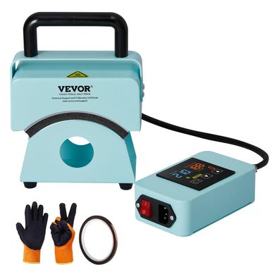 VEVOR Hutpresse Defekt Mini Hitzepresse Kappen 15x8 cm Heizplatte Blau