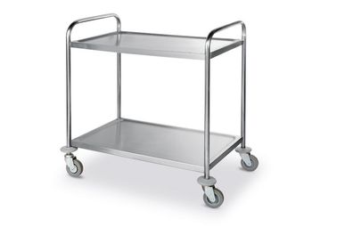 HENDI Servierwagen Edelstahl 2 Böden 4 Lenkrollen 905x585x945 mm Kéchenwagen
