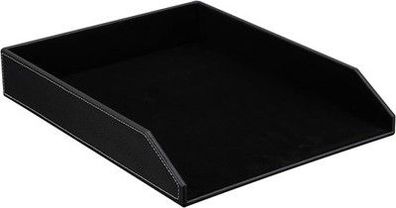 Kingfom™ A4 Leder Briefablage (schwarz) - 30,5L x 27,4B x 7,1H cm - Büro Zubeör