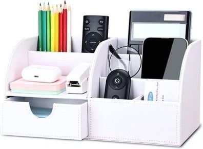 Kingfom Büro Schreibtisch Organizer Ordnungssystem Tisch Organizer PU Leder
