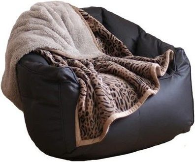 Hggzeg Fleecedecke Leopardenmuster, flauschig weich Sherpa, Couchdecke 150x200cm