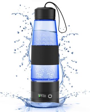Kalawen Wasserstoff Wasserflasche 460 ml Glas BPA-frei SPE/PEM 3000 PPB
