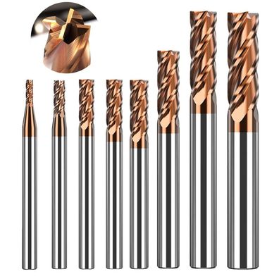 ASNOMY VHM Schaftfräser Set 6 Stéck 2-12mm 4 Flöten AlTiN 55 HRC