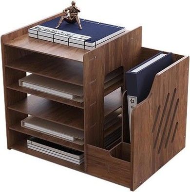 Hggzeg Schreibtisch-Organizer aus Holz, große Kapazität Walnussholz, Ablage Büro