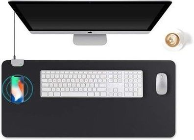 Kingfom kabelloses Laden Mauspad XXL Große Mousepad, PU Leder / 900 x 420 mm