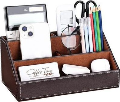 Richblue Stiftehalter Schreibtisch, Schreibtisch Organizer PU Leder Büro Desk
