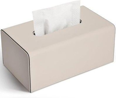 Kingfom PU Leder Kosmetiktücher Box Taschentuchbox Tücherbox in Beige, Deko