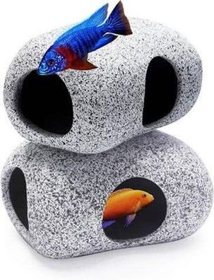 Deko Aquarium-Versteck, Felsenhöhle für Wassertiere zum Paaren & Spielen