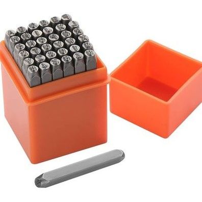 Gueenky 37 Stück Schlagzahlen Set, 3mm Schlagbuchstaben Alphabet A-Z, Nummer 0-9