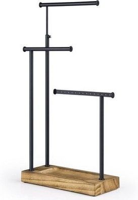 Sriwatana Schmuckständer Holz Schmuckhalter Kettenhalter 3 Stäbe Drehbar (51cm)