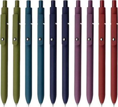 Uixjodo Gelstifte, 10 Stück Kugelschreiber 0.5 mm schwarze Tinte, feine Spitze