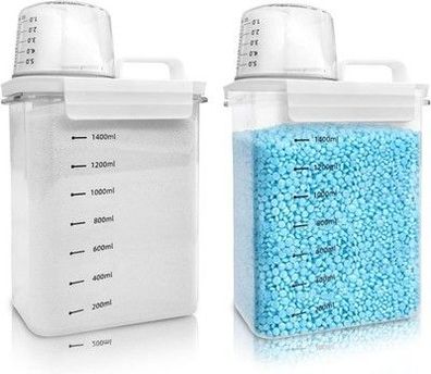 Cbilzxer Waschpulver Aufbewahrungs-Box, 2 Stück 1800ML Waschmittel Spender