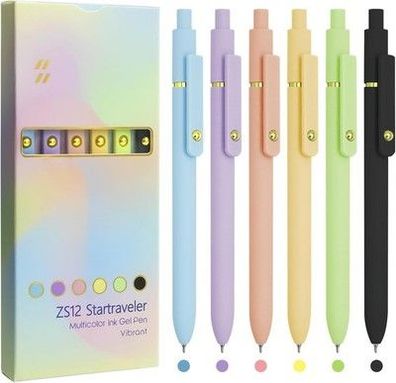 Uixjodo Farbstifte, 6 Stück, bunte Stifte, feine Spitze, glattes Schreiben 0,5mm