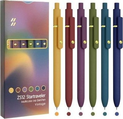 Uixjodo Bunte Stifte, 6 Stück, feine Spitze, glattes Schreiben, 0,5mm, Schreiber