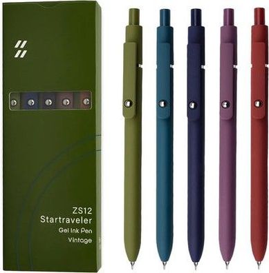 Uixjodo Gelstifte, 5 Stück 0,5 mm japanische schwarze Tinte, feine Spitze, Stift