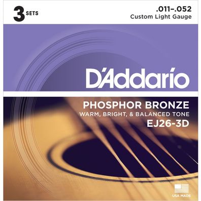 DAddario EJ26-3D 3er Pack