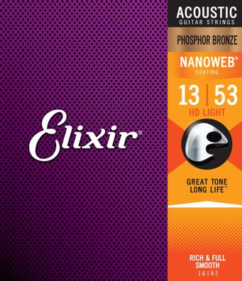 Elixir Phosphor Bronze Nanoweb 13-53