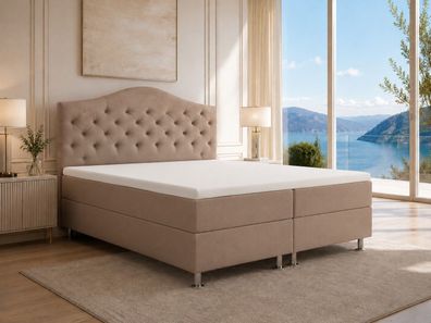 Best For Home Boxspringbett mit Bettkasten Bonellfederkern 7-Zonen Topper Polsterbett